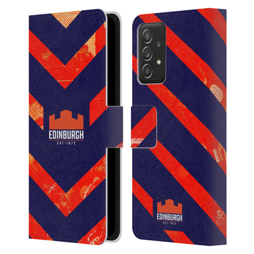 Edinburgh Rugby Graphic Art Orange Pattern Leather Book Wallet Case Cover For Samsung Galaxy A53 5G (2022)