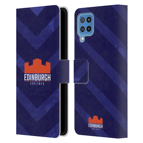 Edinburgh Rugby Graphic Art Blue Pattern Leather Book Wallet Case Cover For Samsung Galaxy F22 (2021)