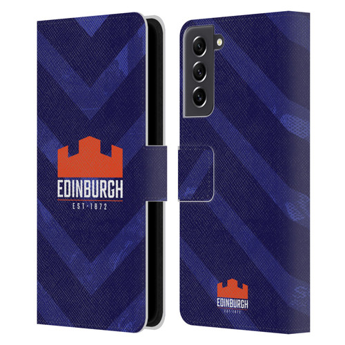 Edinburgh Rugby Graphic Art Blue Pattern Leather Book Wallet Case Cover For Samsung Galaxy S21 FE 5G