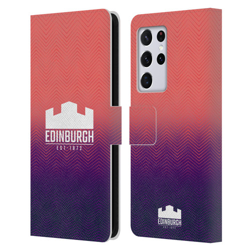 Edinburgh Rugby Graphic Art Training Leather Book Wallet Case Cover For Samsung Galaxy S21 Ultra 5G