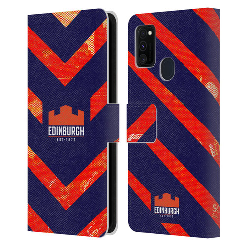 Edinburgh Rugby Graphic Art Orange Pattern Leather Book Wallet Case Cover For Samsung Galaxy M30s (2019)/M21 (2020)