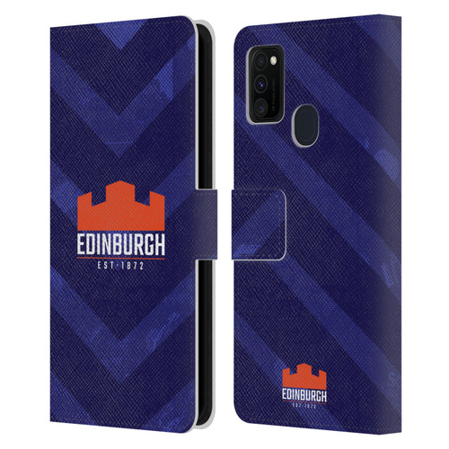 Edinburgh Rugby Graphic Art Blue Pattern Leather Book Wallet Case Cover For Samsung Galaxy M30s (2019)/M21 (2020)