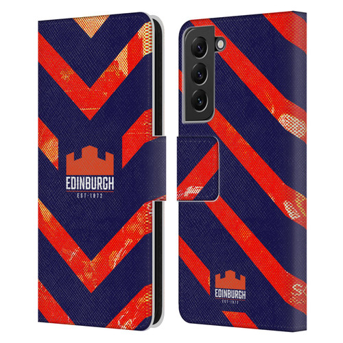 Edinburgh Rugby Graphic Art Orange Pattern Leather Book Wallet Case Cover For Samsung Galaxy S22+ 5G