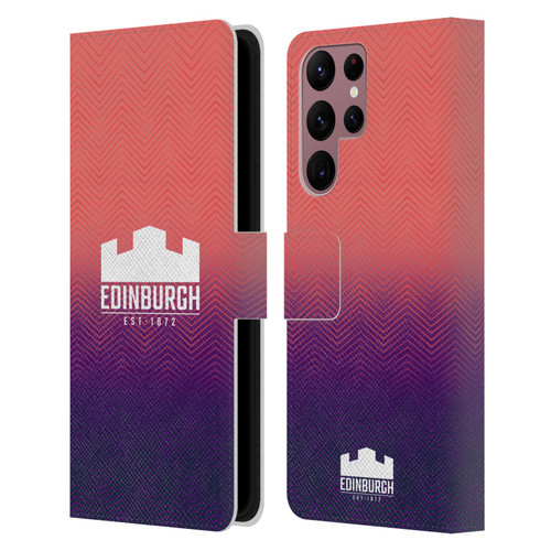 Edinburgh Rugby Graphic Art Training Leather Book Wallet Case Cover For Samsung Galaxy S22 Ultra 5G