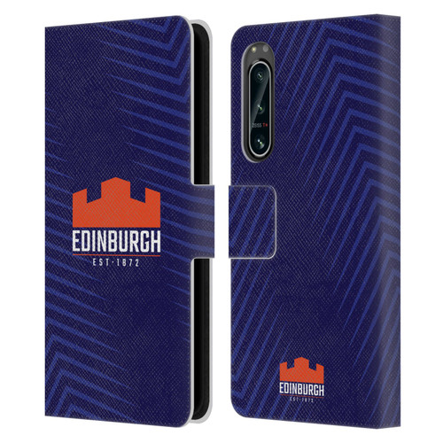 Edinburgh Rugby Graphic Art Blue Logo Leather Book Wallet Case Cover For Sony Xperia 5 IV