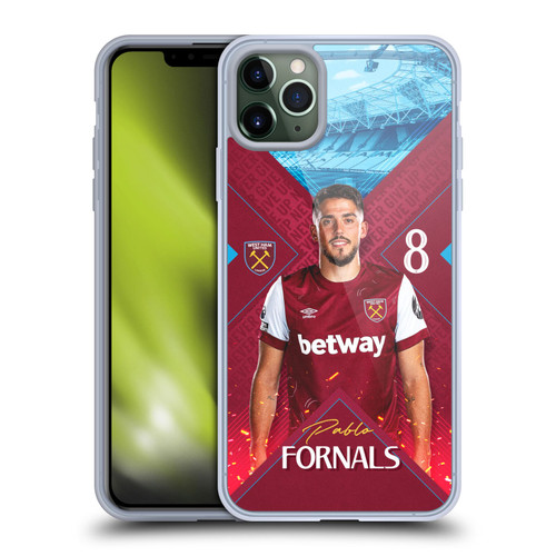 West Ham United FC 2023/24 First Team Pablo Fornals Soft Gel Case for Apple iPhone 11 Pro Max
