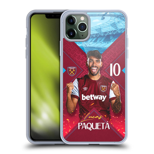 West Ham United FC 2023/24 First Team Lucas Paquetá Soft Gel Case for Apple iPhone 11 Pro Max