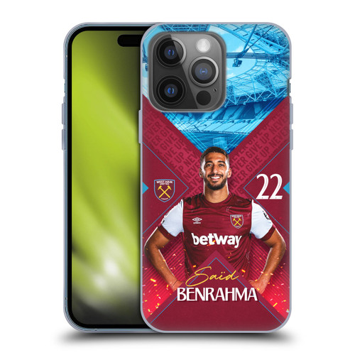 West Ham United FC 2023/24 First Team Saïd Benrahma Soft Gel Case for Apple iPhone 14 Pro
