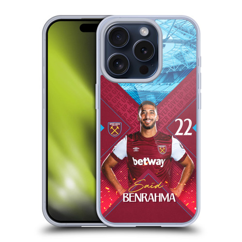 West Ham United FC 2023/24 First Team Saïd Benrahma Soft Gel Case for Apple iPhone 15 Pro
