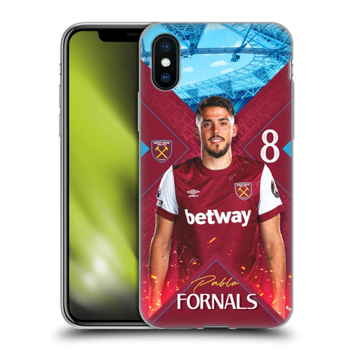 West Ham United FC 2023/24 First Team Pablo Fornals Soft Gel Case for Apple iPhone X / iPhone XS