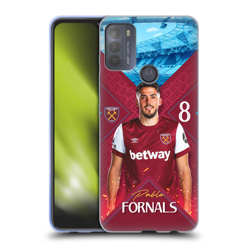 West Ham United FC 2023/24 First Team Pablo Fornals Soft Gel Case for Motorola Moto G50