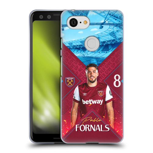 West Ham United FC 2023/24 First Team Pablo Fornals Soft Gel Case for Google Pixel 3