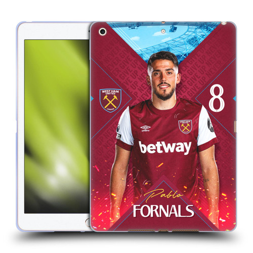 West Ham United FC 2023/24 First Team Pablo Fornals Soft Gel Case for Apple iPad 10.2 2019/2020/2021