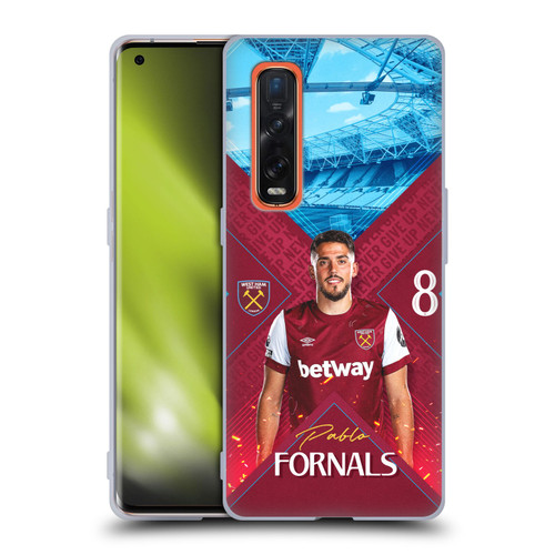 West Ham United FC 2023/24 First Team Pablo Fornals Soft Gel Case for OPPO Find X2 Pro 5G