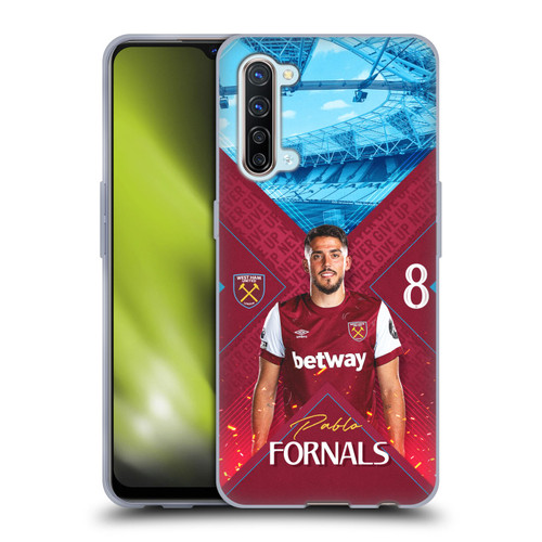 West Ham United FC 2023/24 First Team Pablo Fornals Soft Gel Case for OPPO Find X2 Lite 5G