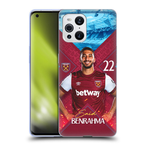 West Ham United FC 2023/24 First Team Saïd Benrahma Soft Gel Case for OPPO Find X3 / Pro