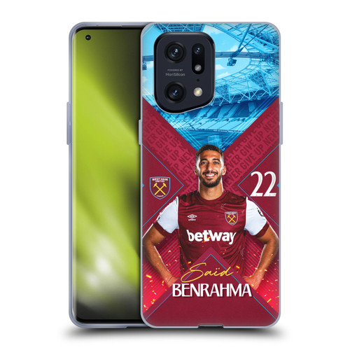 West Ham United FC 2023/24 First Team Saïd Benrahma Soft Gel Case for OPPO Find X5 Pro