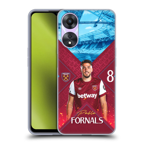 West Ham United FC 2023/24 First Team Pablo Fornals Soft Gel Case for OPPO A78 4G