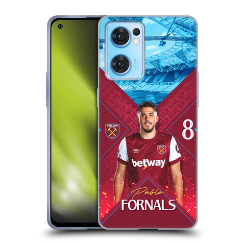 West Ham United FC 2023/24 First Team Pablo Fornals Soft Gel Case for OPPO Reno7 5G / Find X5 Lite