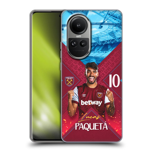 West Ham United FC 2023/24 First Team Lucas Paquetá Soft Gel Case for OPPO Reno10 5G / Reno10 Pro 5G