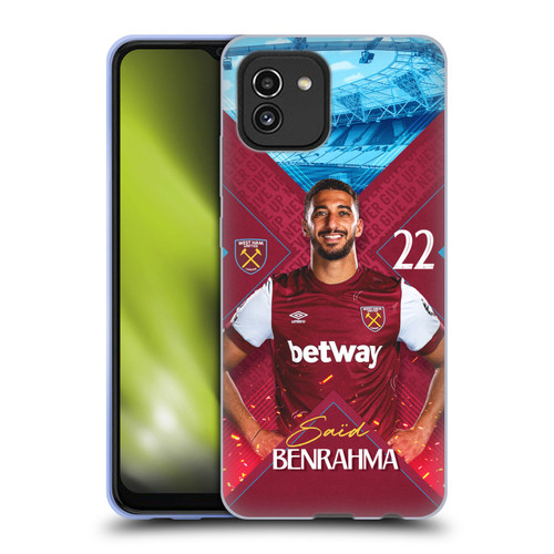 West Ham United FC 2023/24 First Team Saïd Benrahma Soft Gel Case for Samsung Galaxy A03 (2021)