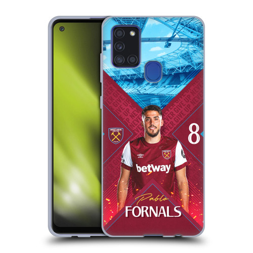 West Ham United FC 2023/24 First Team Pablo Fornals Soft Gel Case for Samsung Galaxy A21s (2020)