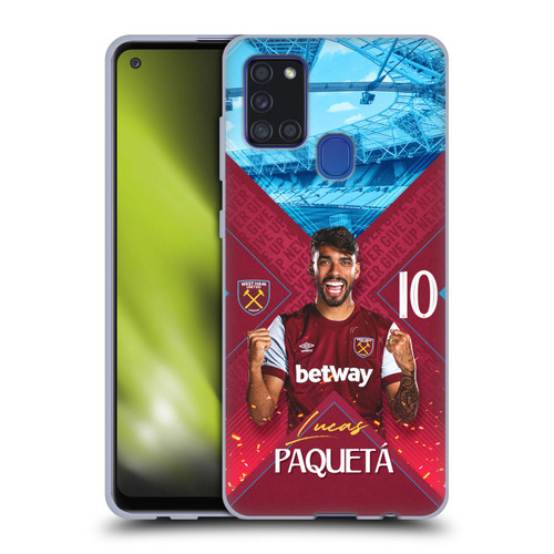 West Ham United FC 2023/24 First Team Lucas Paquetá Soft Gel Case for Samsung Galaxy A21s (2020)