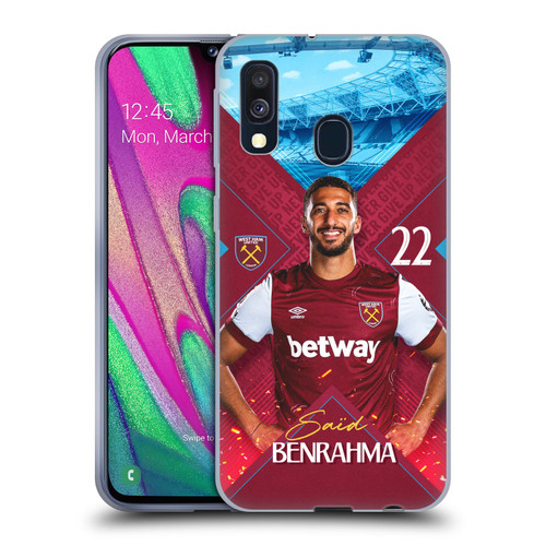 West Ham United FC 2023/24 First Team Saïd Benrahma Soft Gel Case for Samsung Galaxy A40 (2019)