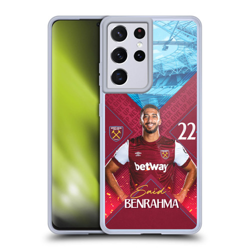 West Ham United FC 2023/24 First Team Saïd Benrahma Soft Gel Case for Samsung Galaxy S21 Ultra 5G