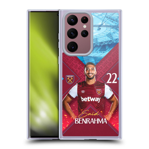 West Ham United FC 2023/24 First Team Saïd Benrahma Soft Gel Case for Samsung Galaxy S22 Ultra 5G