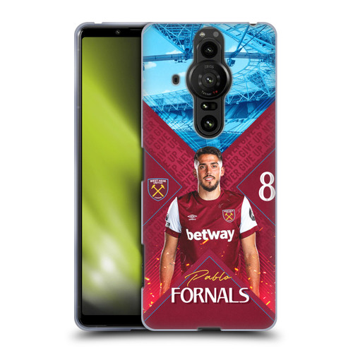 West Ham United FC 2023/24 First Team Pablo Fornals Soft Gel Case for Sony Xperia Pro-I