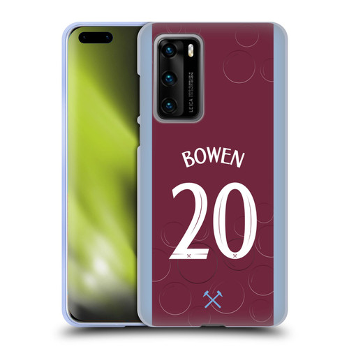 West Ham United FC 2023/24 Players Home Kit Jarrod Bowen Soft Gel Case for Huawei P40 5G
