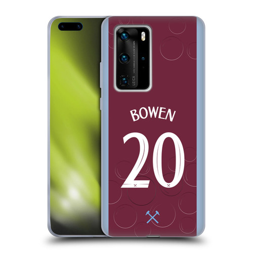 West Ham United FC 2023/24 Players Home Kit Jarrod Bowen Soft Gel Case for Huawei P40 Pro / P40 Pro Plus 5G
