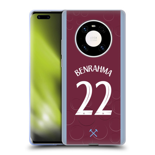 West Ham United FC 2023/24 Players Home Kit Saïd Benrahma Soft Gel Case for Huawei Mate 40 Pro 5G