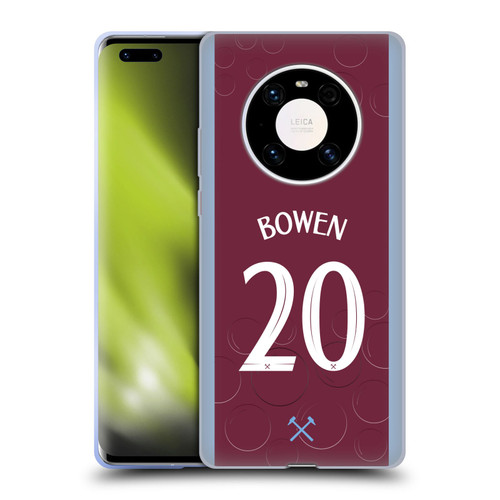 West Ham United FC 2023/24 Players Home Kit Jarrod Bowen Soft Gel Case for Huawei Mate 40 Pro 5G