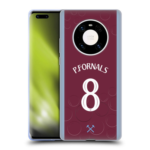 West Ham United FC 2023/24 Players Home Kit Pablo Fornals Soft Gel Case for Huawei Mate 40 Pro 5G