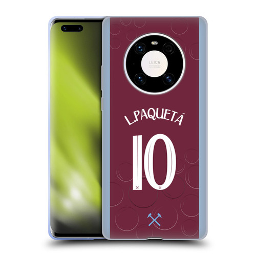 West Ham United FC 2023/24 Players Home Kit Lucas Paquetá Soft Gel Case for Huawei Mate 40 Pro 5G