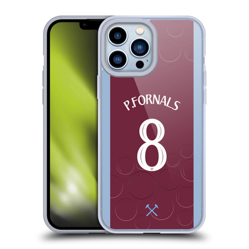 West Ham United FC 2023/24 Players Home Kit Pablo Fornals Soft Gel Case for Apple iPhone 13 Pro Max