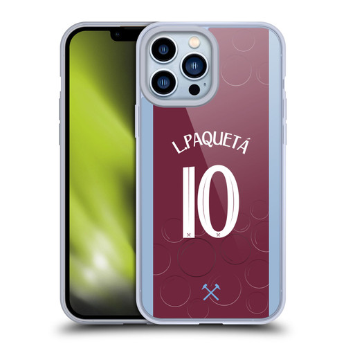 West Ham United FC 2023/24 Players Home Kit Lucas Paquetá Soft Gel Case for Apple iPhone 13 Pro Max