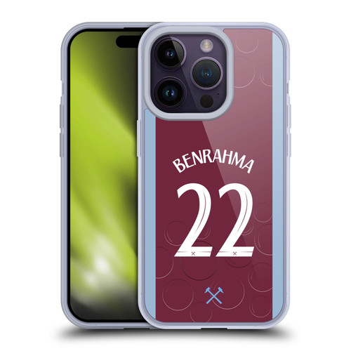 West Ham United FC 2023/24 Players Home Kit Saïd Benrahma Soft Gel Case for Apple iPhone 14 Pro