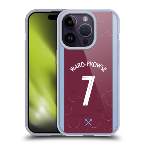 West Ham United FC 2023/24 Players Home Kit James Ward-Prowse Soft Gel Case for Apple iPhone 14 Pro
