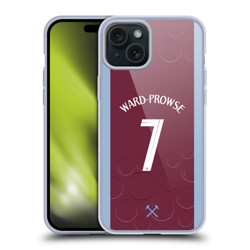 West Ham United FC 2023/24 Players Home Kit James Ward-Prowse Soft Gel Case for Apple iPhone 15 Plus