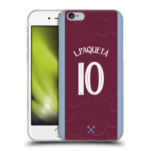 West Ham United FC 2023/24 Players Home Kit Lucas Paquetá Soft Gel Case for Apple iPhone 6 / iPhone 6s