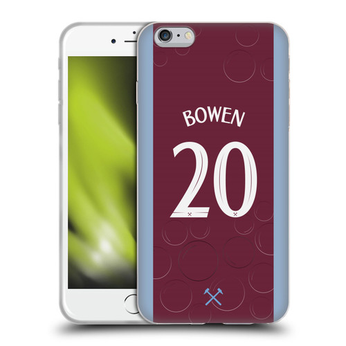 West Ham United FC 2023/24 Players Home Kit Jarrod Bowen Soft Gel Case for Apple iPhone 6 Plus / iPhone 6s Plus