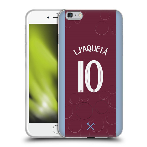 West Ham United FC 2023/24 Players Home Kit Lucas Paquetá Soft Gel Case for Apple iPhone 6 Plus / iPhone 6s Plus