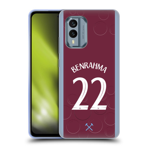 West Ham United FC 2023/24 Players Home Kit Saïd Benrahma Soft Gel Case for Nokia X30