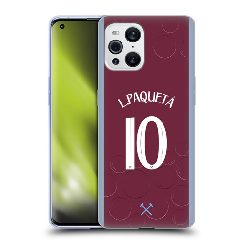 West Ham United FC 2023/24 Players Home Kit Lucas Paquetá Soft Gel Case for OPPO Find X3 / Pro