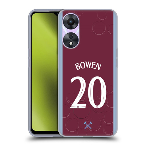 West Ham United FC 2023/24 Players Home Kit Jarrod Bowen Soft Gel Case for OPPO A78 4G