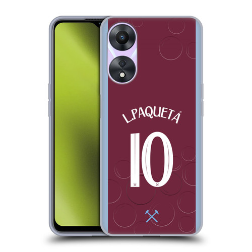West Ham United FC 2023/24 Players Home Kit Lucas Paquetá Soft Gel Case for OPPO A78 4G