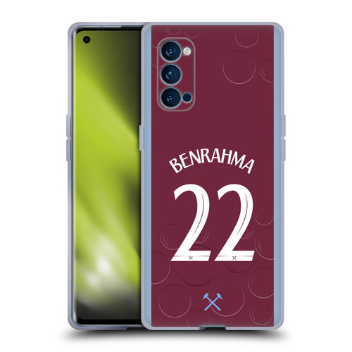 West Ham United FC 2023/24 Players Home Kit Saïd Benrahma Soft Gel Case for OPPO Reno 4 Pro 5G